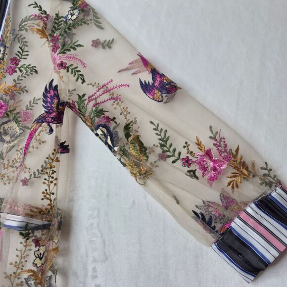 Aratta Jade Embroidered Mesh Duster Size XS - Picture 9 of 16